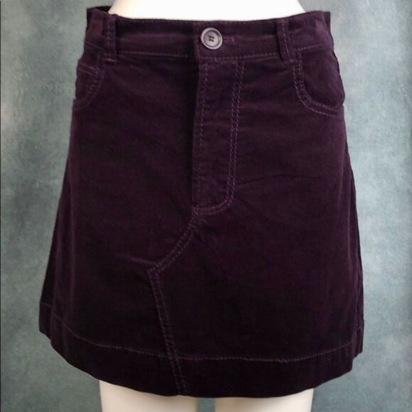 Chelsea & Violet Stretch Corduroy Eggplant Aurora Borealis Mini Skirt Medium - Picture 3 of 6